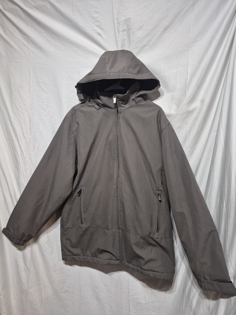 Weatherproof Gray Double Zip Hooded Winter Jacket Coat Men's Size MM Beautiful
